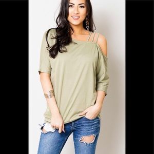 Olive cold shoulder
